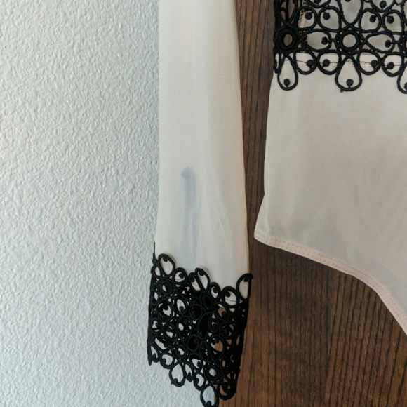 Sheer Bodysuit with Lace Detail. - Picture 4 of 4